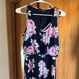 Maurice’s size small navy and pink floral maxi dress